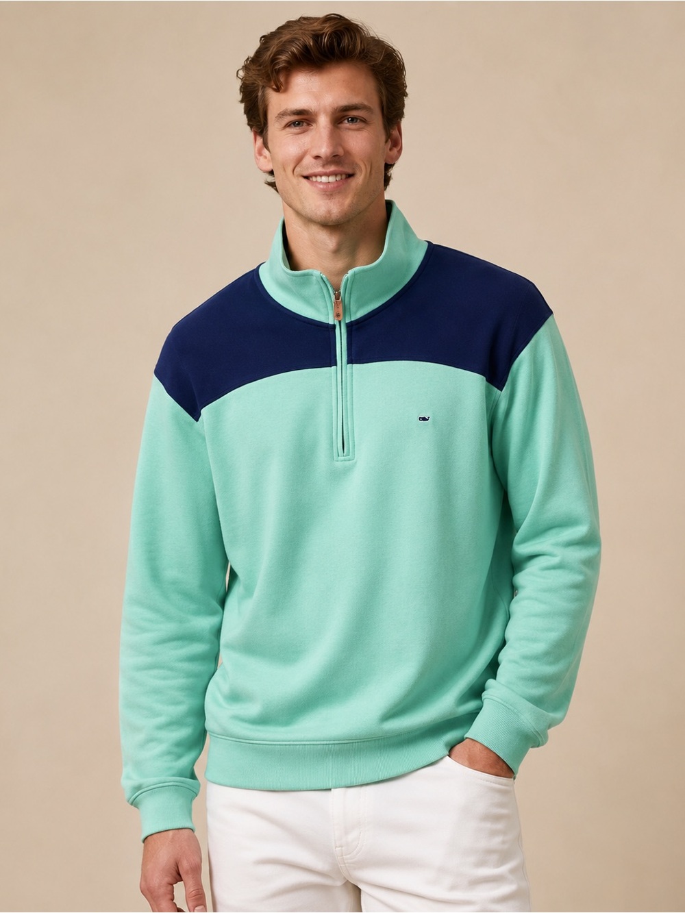 Crown & Ivy Mens Green Preppy Pullover